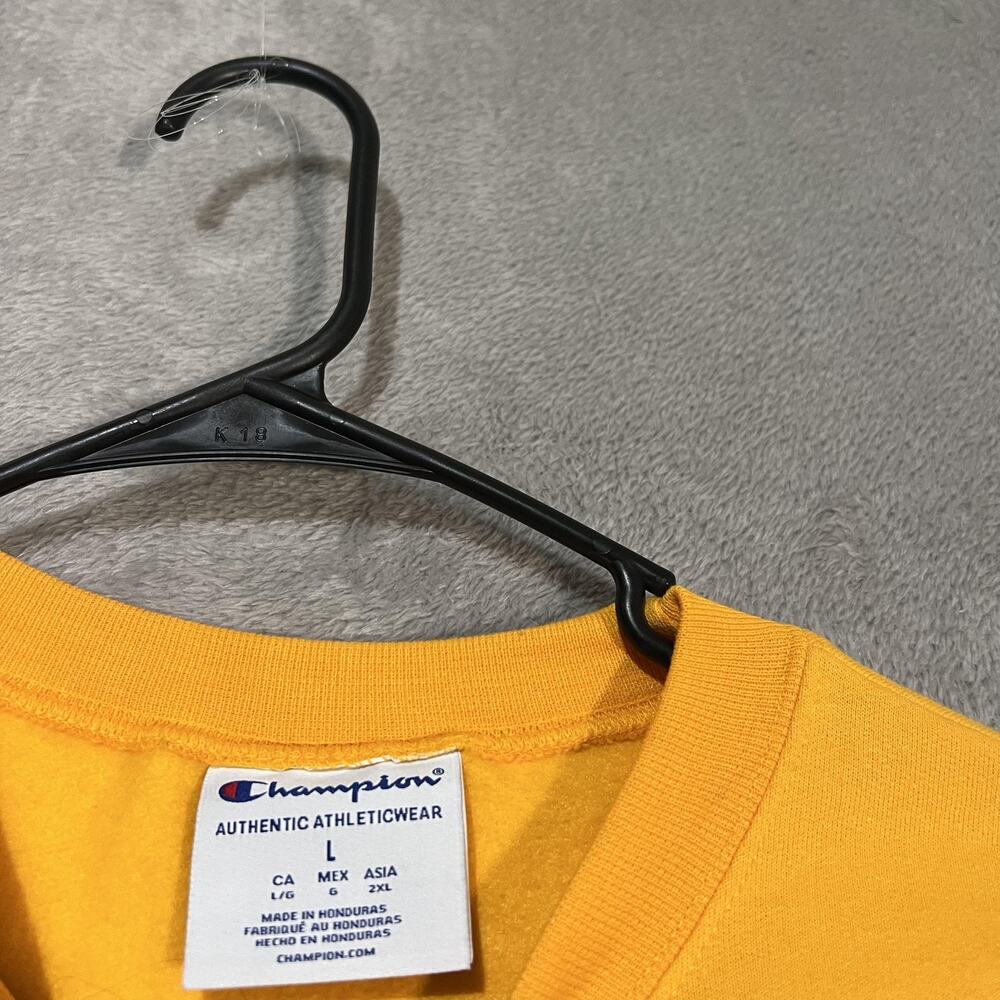 Champion Tuskegee University Sweatshirt Mens Large Yellow Crewneck Fleece - Picture 5 of 8